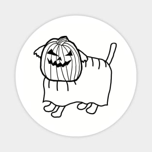 Minimal Cute Dog Wearing Halloween Horror Costume Magnet